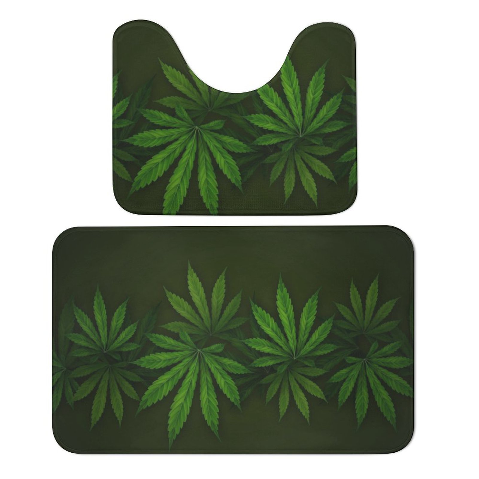Big Leaf Band Velvet Floor Mat Set of 2-19.7"x31.5"