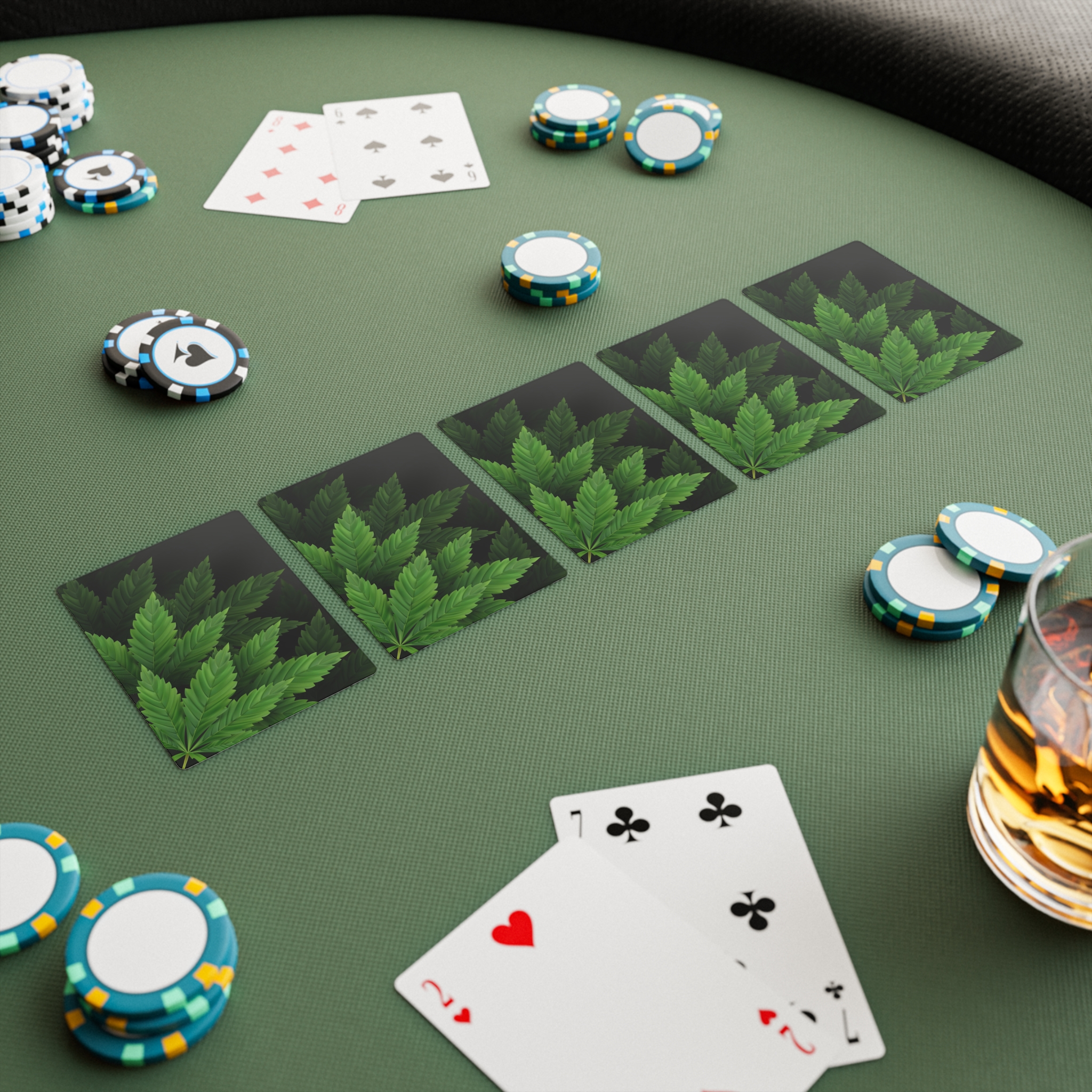 Close Up Leaf Poker Cards